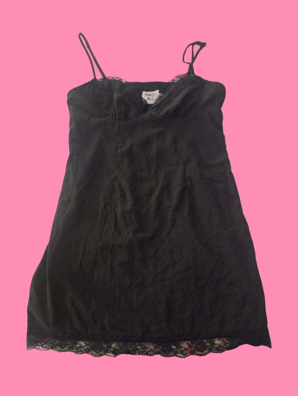 Planet Blue Black Lace-Trim Camisole Slip